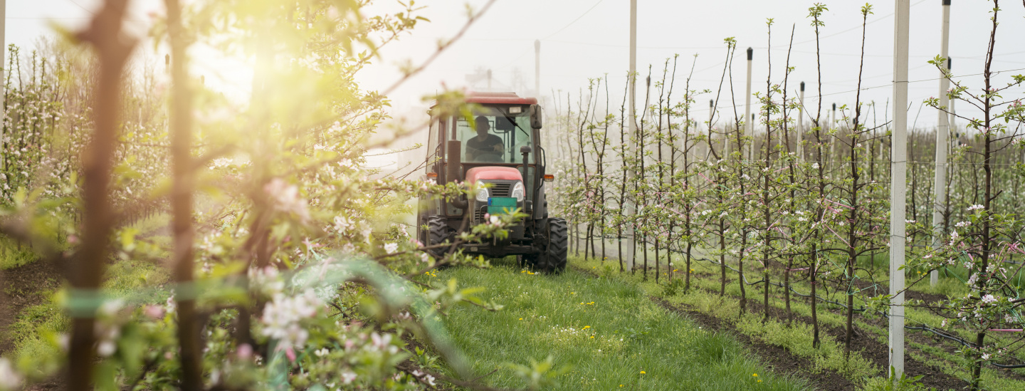 Tractor sprying